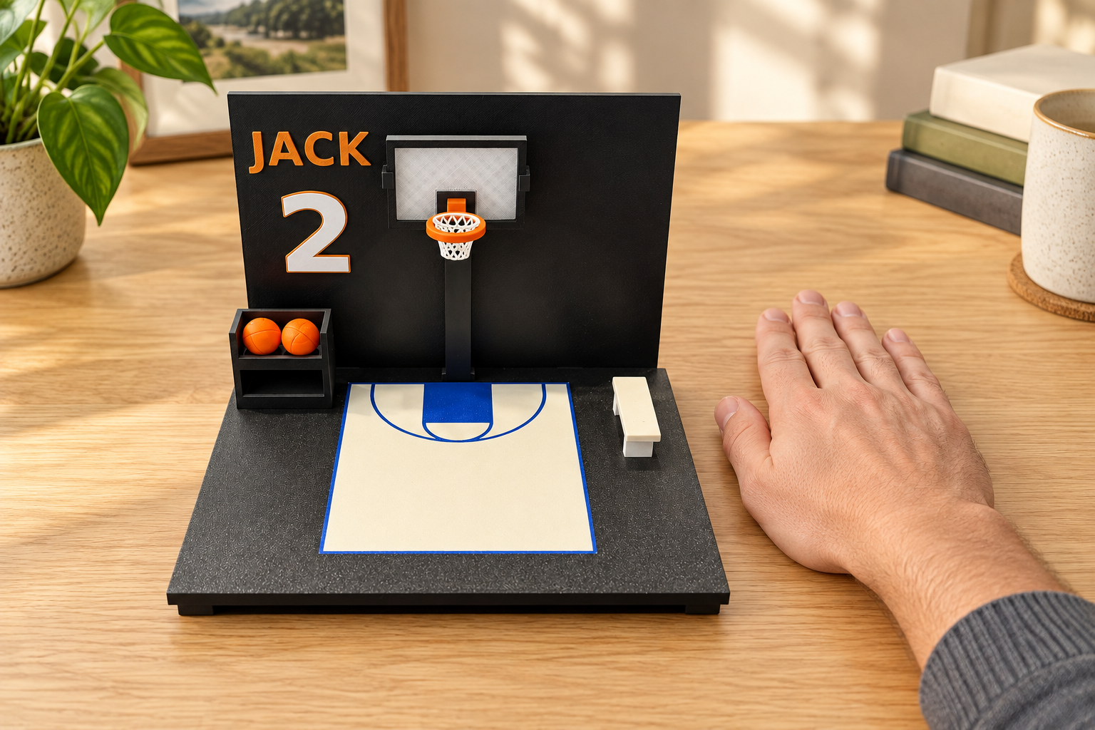 Indoor court beside a hand